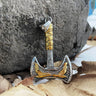 Vintage Viking Raven Axe Stainless Steel Pendant