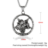Vintage Viking Wolf Head Stainless Steel Pendant