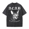 Vintage Washed ACAB Cat T-shirt