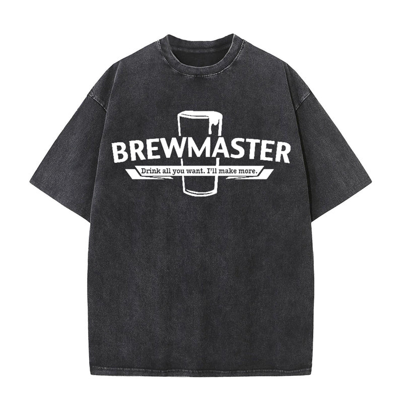Vintage Washed Brewmaster Beer Short Sleeve T-shirt