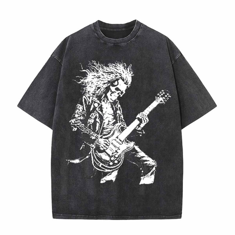 Vintage Washed Crazy Rock Guitar T-shirt