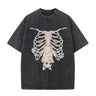 Vintage Washed Creepy Bat Skeleton T-shirt
