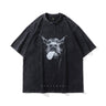Vintage Washed Doberman Print Short-sleeved T-shirt