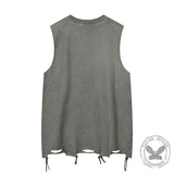 Vintage Washed Lets Rock Sleeveless Printed Vest