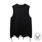 Vintage Washed Lets Rock Sleeveless Printed Vest