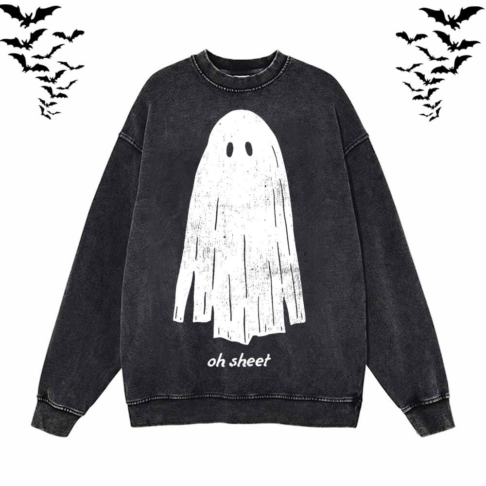 Vintage Washed Oh Sheet Ghost Hoodie Sweatshirt