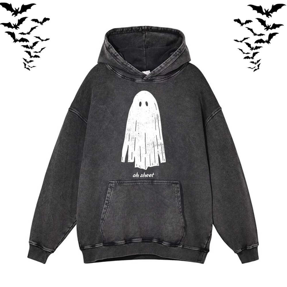 Vintage Washed Oh Sheet Ghost Hoodie Sweatshirt