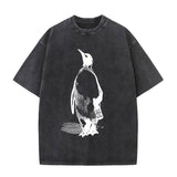 Vintage Washed Penguin Drinking Beer T-shirt