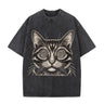 Vintage Washed Psychedelic Cat Short Sleeve T-shirt