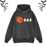 Vintage Washed Pumpkin Eat Ghosts Hoodie Sweatshirt