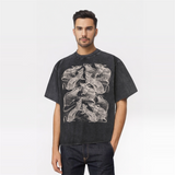 Vintage Washed Rat Print Short Sleeve T-shirt