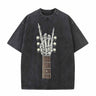 Vintage Washed Rock on Guitar Skull T-shirt