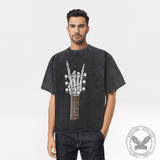 Vintage Washed Rock on Guitar Skull T-shirt