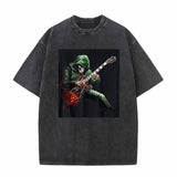 Vintage Washed Rock Skull Guitar T-shirt