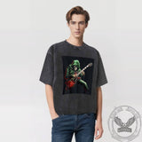 Vintage Washed Rock Skull Guitar T-shirt