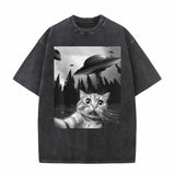 Vintage Washed Scared Cat T-shirt