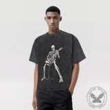 Vintage Washed Skeleton Guitar Guy T-shirt