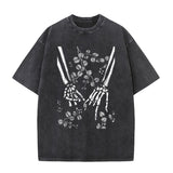 Vintage Washed Skeleton Hands Holding Each Other T-shirt