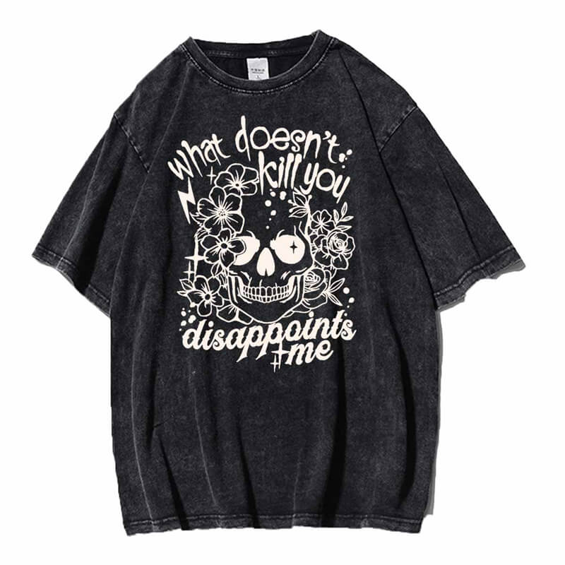 Vintage Washed Sugar skull Hoodie Sweatshirt T-shirt