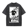Vintage Washed The Fool Tarot Card Print T-shirt