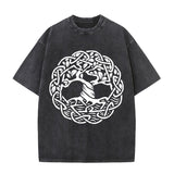 Vintage Washed Tree of Life Print T-shirt