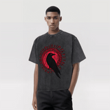 Vintage Washed Viking Raven Runes Knot T-shirt