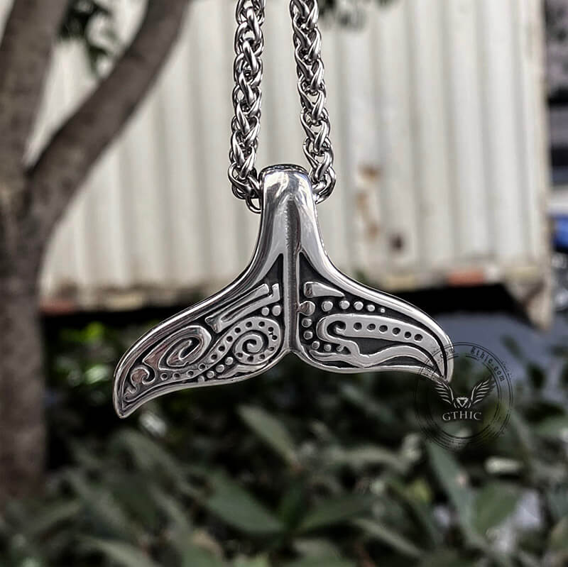 Vintage Whale Tail Stainless Steel Pendant