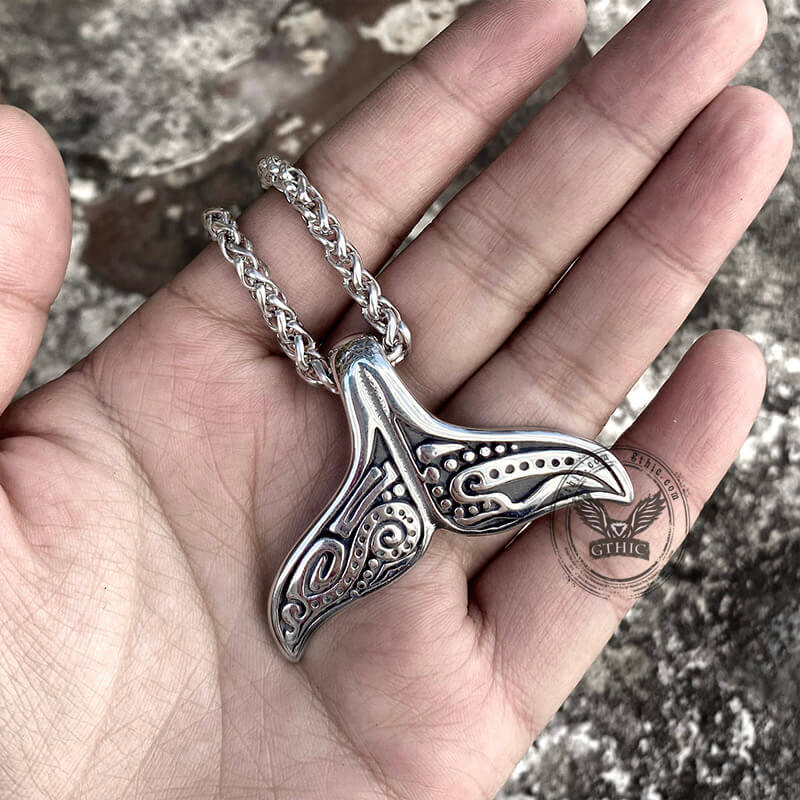Vintage Whale Tail Stainless Steel Pendant