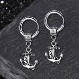 Vintage Wheel Ship Anchor Copper Earrings