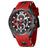 Mini Focus Men Watch Casual Fashion Wrist Watches (Chronograph/Waterproof/Luminous/Calendar) Silicon Band Quartz Watches for Men (Red-Black) - Lootquake