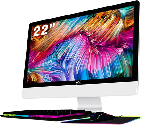 STGSivir All in One Desktop Computer 22" FHD Display Intel Core i3-8100T 3.1GHz 16G DDR4 512G SSD WiFi 5 Bluetooth RGB Keyboard & Mouse & Mouse Pad Webcam Windows 11 Home - Lootquake