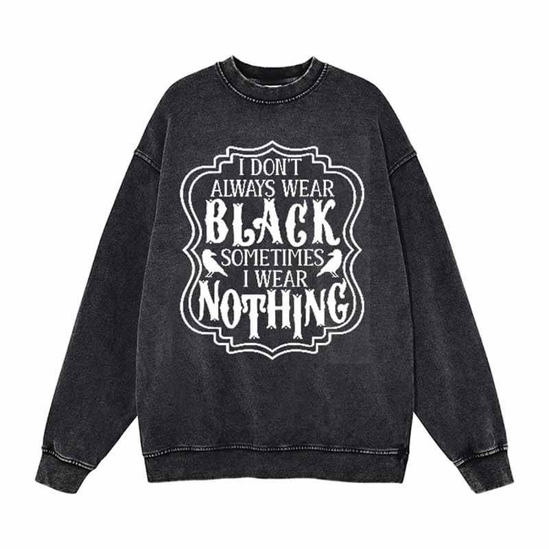 Washed Distressed English Letter Hoodie Sweatshirt T-shirt