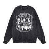 Washed Distressed English Letter Hoodie Sweatshirt T-shirt