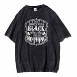 Washed Distressed English Letter Hoodie Sweatshirt T-shirt