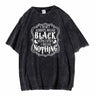 Washed Distressed English Letter Hoodie Sweatshirt T-shirt