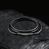 Waterproof Braided Leather Chain Necklace