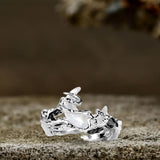 Wave Sun and Moon Alloy Open Couple Ring