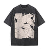 White Rats Print Washed Dark Aesthetic T-shirt