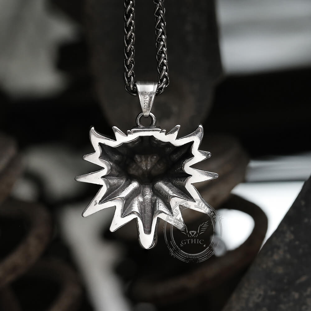 Colgante de acero inoxidable con cabeza de lobo de Wild Hunt