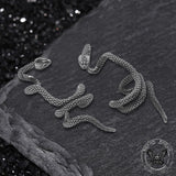 Winding Snake Stainless Steel Ear Cuffs