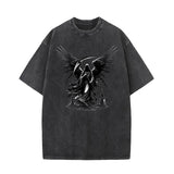 Winged Scythe Grim Reaper Vintage Washed T-shirt