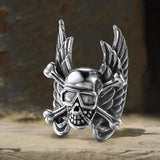 Winged Skull Stainless Steel Ring