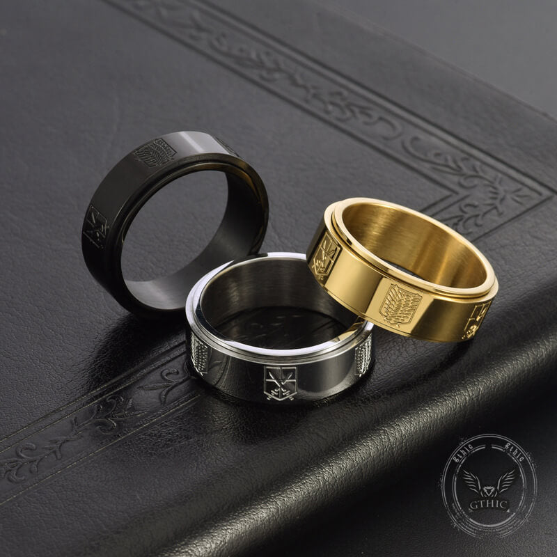 Anillo giratorio de acero inoxidable Wings of Liberty