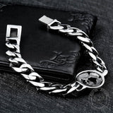 Wisdom Stainless Steel Skull Bracelet