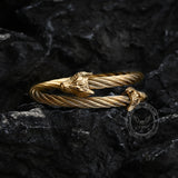 Wolf Head Stainless steel Open Bracelet
