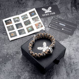 Woven Alloy Skull Paracord Bracelet