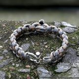 Woven Alloy Skull Paracord Bracelet