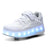 YUNICUS Roller Shoes Girls Boys Wheel Shoes Kids Roller Skates Shoes LED Light Up Four Wheel Shoes for Kids for Children (S900Black32) - Lootquake