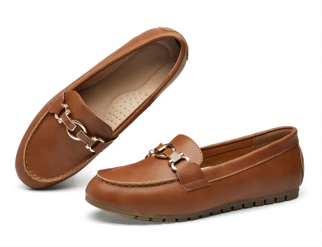 VERDASCO Womens Wide Loafers Shoes Cute Flats Shoes Moccasin Penny Loafers Slip On Work Shoes Casual Shoes Ladies Comfort Walking Shoes Leather Camel 7.5W - Lootquake