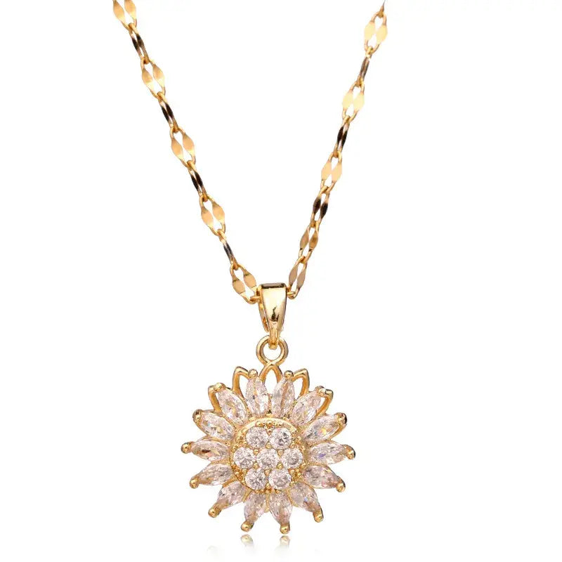 Double-layer Rotatable Sunflower Necklaces - Lootquake